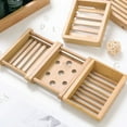 thumbnail image 2 of Soap Dish Container Moisture-proof Handmade Hardness Bamboo Storage Tray Practical Multifunctional Draining Box for Products 8*8 round, 2 of 8
