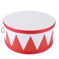 thumbnail image 2 of Tambor para niños con correa, juego de batería de juguete de madera, tambor de mano para niños, tambor para niños rojo y blanco, rendimiento finamente afinado, 2 of 12
