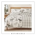 thumbnail image 5 of Lodge Quilt Set - Lightweight, Soft, All-Season - 3-Piece Reversible Rustic Bedding Set (Full / Queen, Moose - Grey), 5 of 6