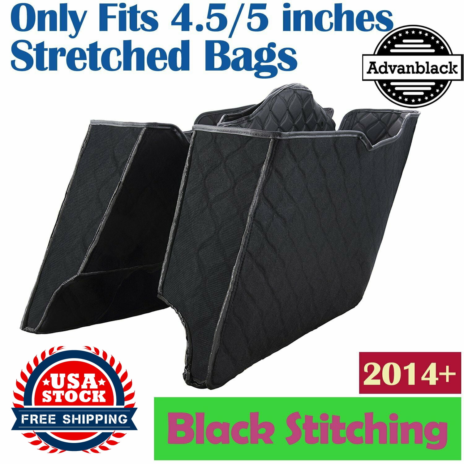 Advanblack Bag Liners Black Thread Stitching Stretched Saddlebags