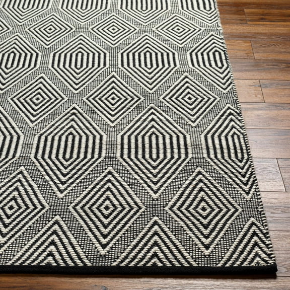 Hauteloom Naya Wool Living Room, Bedroom Area Rug - Black, Gray - 2'3" x 3'9"