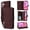 Coffee, variant on ELEHOLD Case for iPhone 16, PU Leather Zipper Wallet Flip Folio Case with Card Holder & Wrist Strap & Stand,Brown