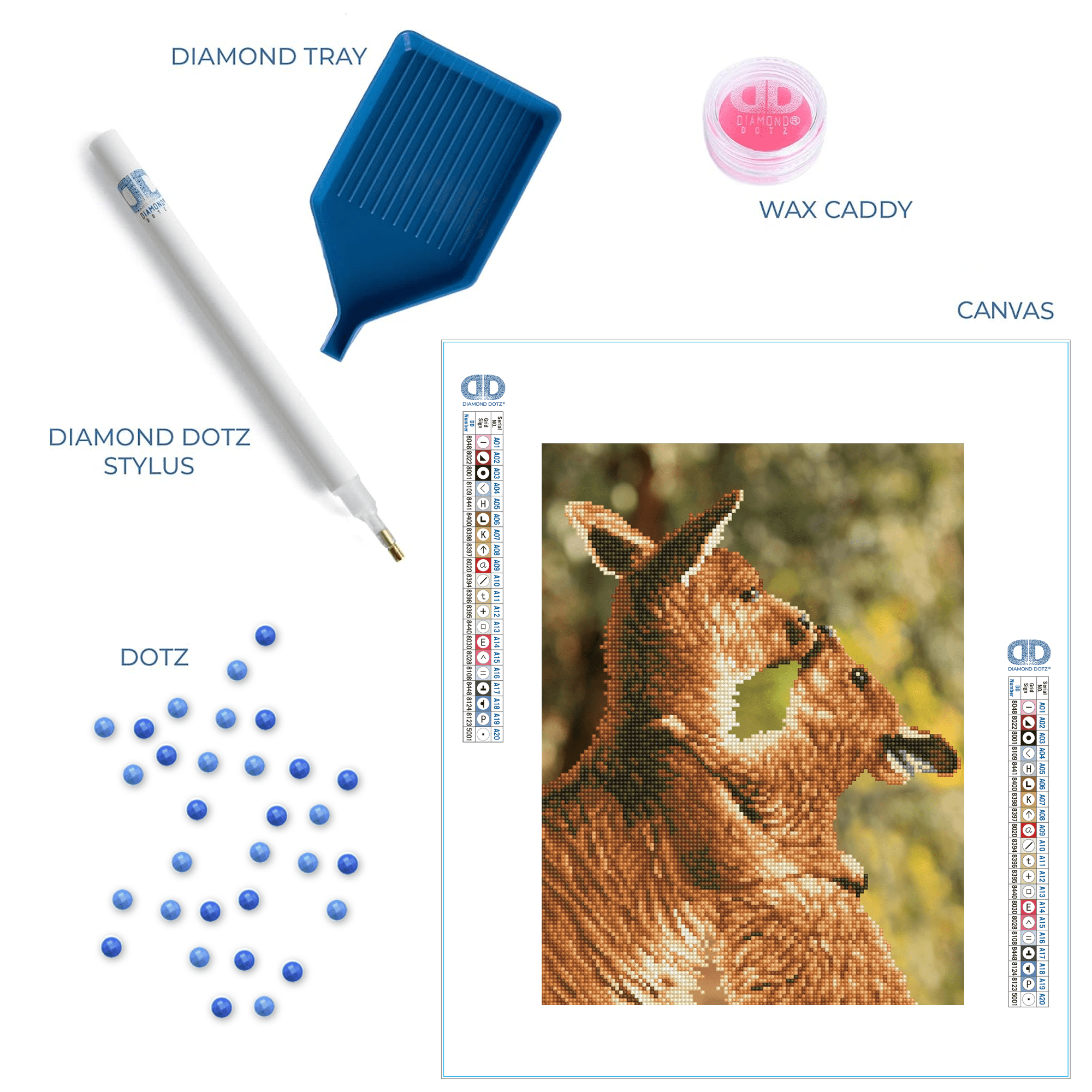 Diamond Dotz Kissing Kangas Animal Diamond Painting Kits for Adults - Diamond Art Kits a Relaxing Creative Craft Kit with Dotz Gems 16.1"x12.2"