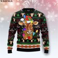 thumbnail image 3 of Suéteres de punto navideños con diseño divertido de vaca lechera, divertidos regalos de Navidad y Halloween, jerséis para parejas, fiestas, unisex, informales, 1, 3 of 5