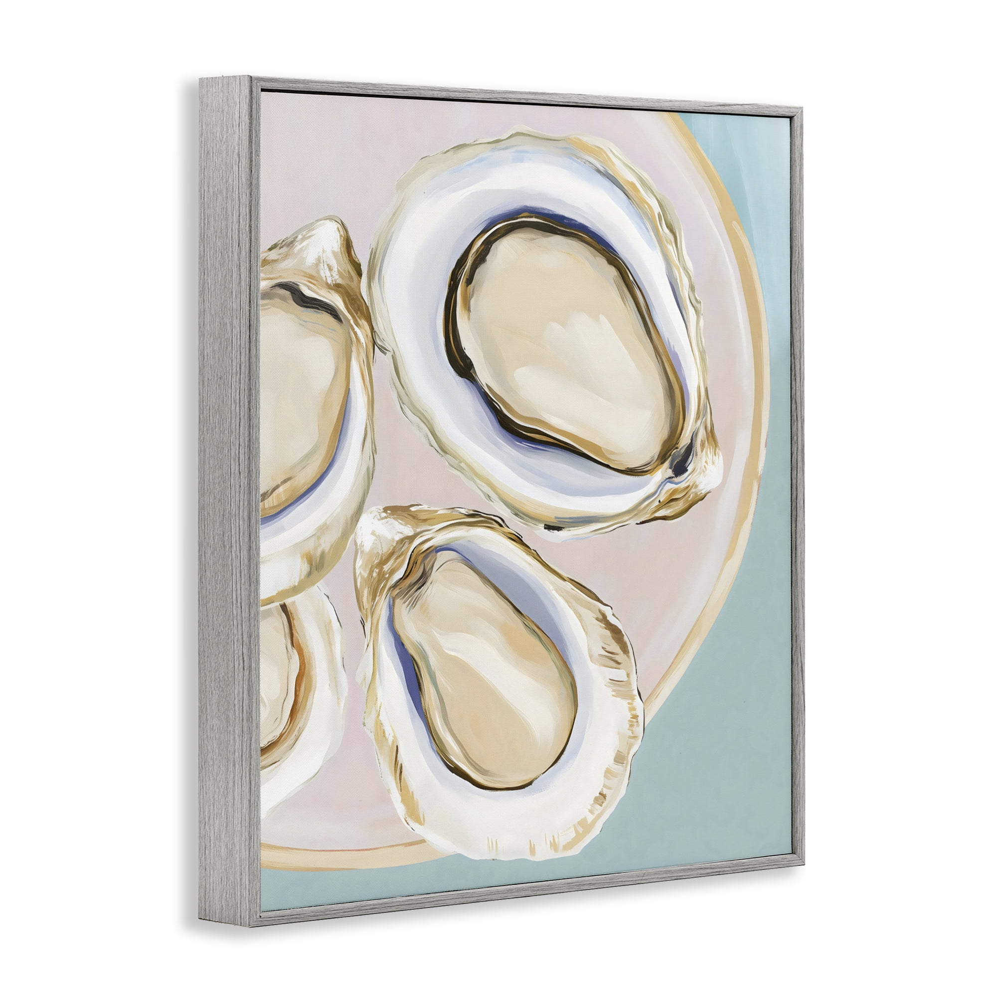 Stupell Industries Plate of Oysters Gray Framed Giclee Art, design by The Prints Vibe