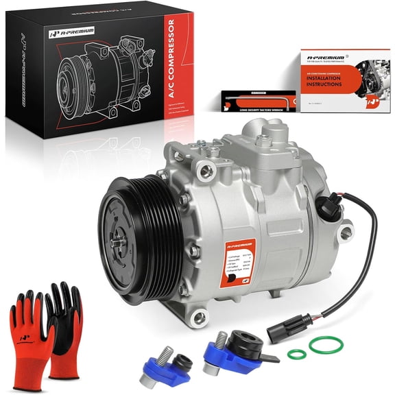 A-Premium AC Compressor with Clutch and Pulley Compatible with BMW E82 E88 E90 135i 135is 335i 335i xDrive 335is 335xi X1 Z4 with 7SEU17C Compressor Fits select: 2013-2015 BMW X1 XDRIVE35I