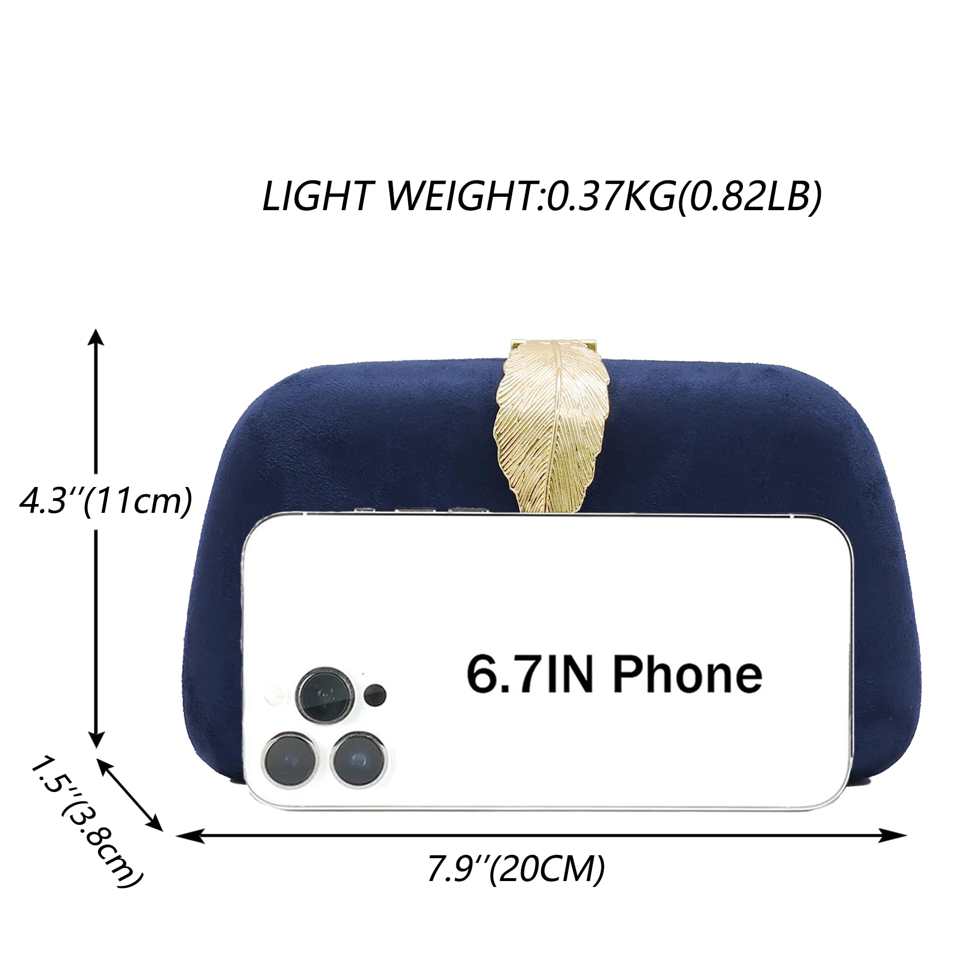 Milsente Women's Faux Suede soild Clutch Handbag, Navy Blue