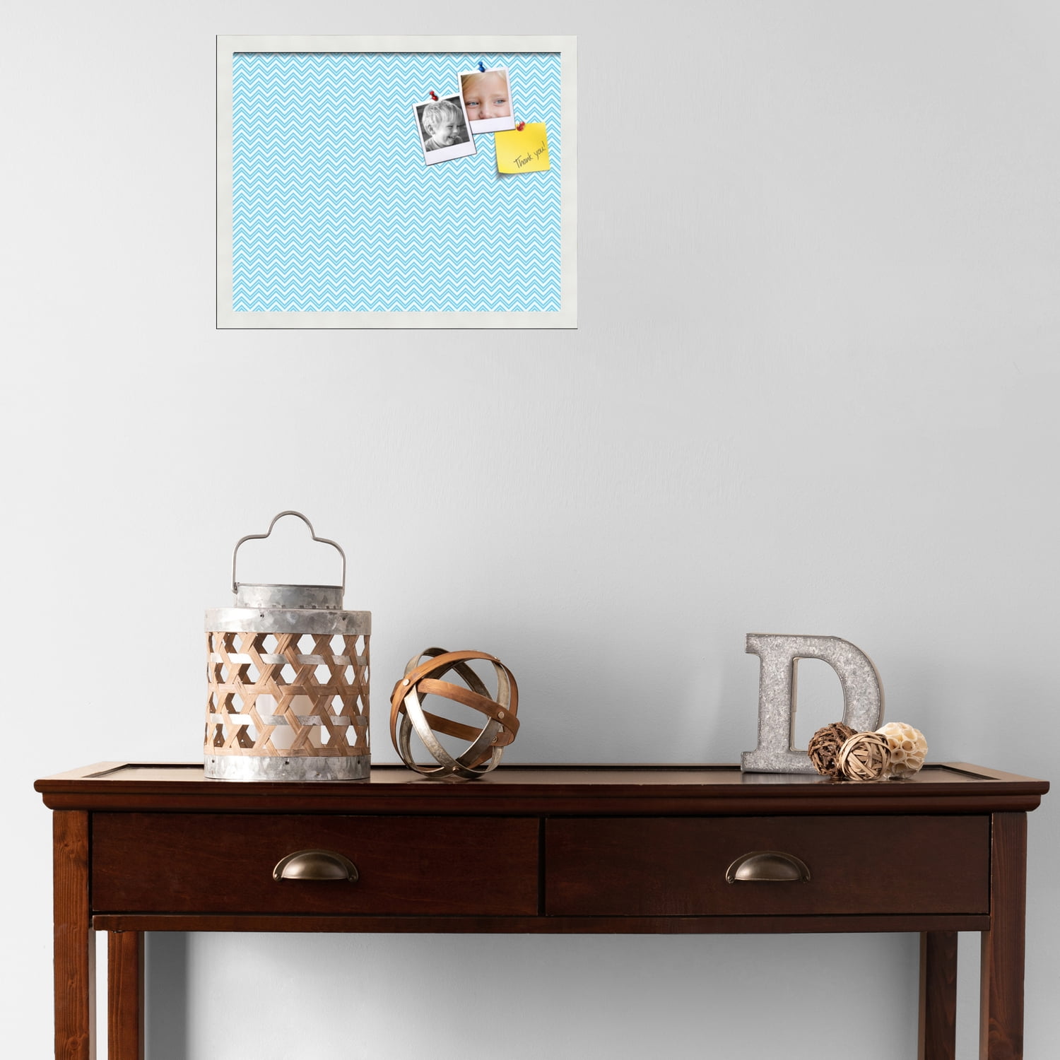 PinPix ArtToFrames 17x13 Custom Cork Bulletin Board    Poster Board Has a Fabric Style Canvas Finish, Framed in Satin White Frame (PinPix-247)
