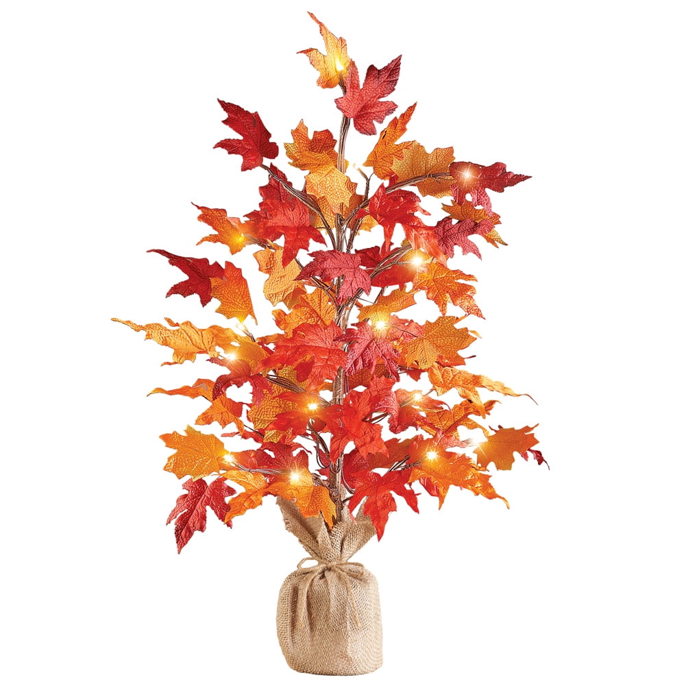 Collections Etc Colorful Fall Harvest Lighted Tabletop Tree , 29' H
