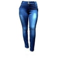 thumbnail image 2 of Jack David Womens Plus Size Stretch Dark Blue Black High Waist Denim Jeans Skinny Pants, 2 of 4
