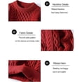 thumbnail image 4 of Babcutegg Big and Tall Mens Cable Knit Sweater Crew Neck Long Sleeve Loose Fit Warm Casual Comfy Sweaters Size 3XL, 4 of 7