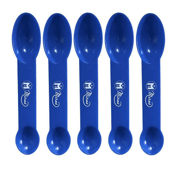 (Pack of 5) 2in1 Miras Measuring Spoons With Tablespoon and Teaspoon Measurements for Ground Coffee, Tea, Sugar, and Salt