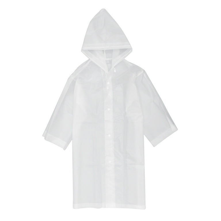 Kids raincoat White Fashion EVA Rain Poncho Reusable Outdoor Raincoat  Portable Waterproof Raincoat Thicken Rainwear with Hood and Sleeves for  Kids 