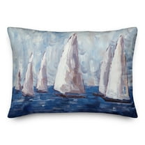 Creative Products Blue Painted Sailboats 14x20 Indoor / Outdoor Pillow