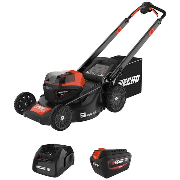 Echo Eforce 56V 21 in. Self-Propelled Walk-Behind Lawn Mower with 5.0Ah Battery & Charger