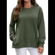 thumbnail image 2 of Sudaderas de Gran Tamaño para Mujer, Sudaderas de Larga, Camisetas con Abertura Lateral, Tops, Conjuntos para Adolescentes. Verde L, 2 of 10