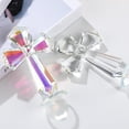 thumbnail image 6 of Hand-Carved Crystal Cross Desk Decor - 6 Inch Spiritual Gift for Christians, Clear K9 Crystal Religious Figurine with 360° Faceted Design, Home Altar & Office Inspirational Ornament (Multi-Colored), 6 of 8