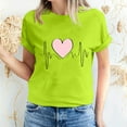 thumbnail image 2 of ICHUANYI Womens Valentine's Day Love Print Short Sleeve T-shirt Top Short Sleeve Crew Neck Top Shirt Fashion Clothing, 2 of 5