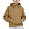 thumbnail image 2 of Children Hooded Sweatshirt Pullover Casual Fashion Solid Zipper Pullover Hooded Long Sleeve Raglan Sleeve Sweatshirt, 2 of 8
