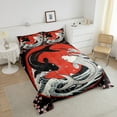 thumbnail image 4 of Japanese Ukiyoe Koi Fish Comforter Set Twin,Ocean Surfing Bedding Set Gossip Koi Fish Cherry Blossom Bedding Comforter Sets Exotic Koi Animal Sakura Floral Quilt, 4 of 7