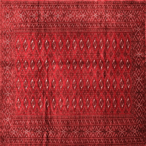 Ahgly Company Indoor Square Southwestern Red Country Area Rugs, 4' Square