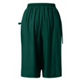 thumbnail image 7 of Glisme Casual Pants For Women Plus Size Knee Length Cotton Linen Shorts Summer Baggy Dressy Long Shorts With Pockets Green Trousers Regular Fit, 7 of 7