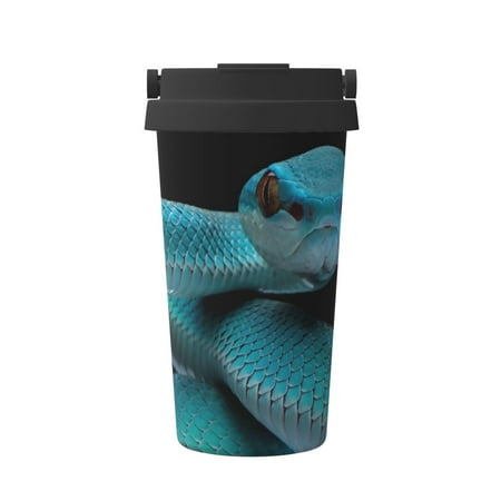 

Tebeau Blue Viper Snake1 Print Travel Coffee Mug Insulated Coffee Cup with Leakproof Lid Coffee Tumbler Reusable Coffee Cups with Seal Lid
