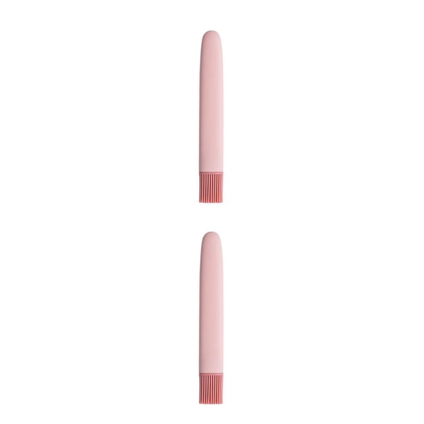 Naiovety Cepillo de aceite para barbacoa, herramienta de cocina portátil resistente al calor de 230 °, cepillos de condimentos para asar Rosado 2piezas
