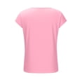 thumbnail image 5 of Womens Summer Henley Shirt, Short Sleeve Shirts for Women Casual Loose Fit Solid Color Button Up Crewneck T-Shirts, 5 of 6