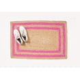 thumbnail image 3 of Rectangle Rug Natural Jute Rug Hand Braided Beige and Pink Color Stripes Line Area Rug, 3 of 5
