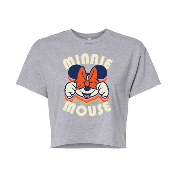 Mickey & Friends - Minnie Mouse - Juniors Cropped Cotton Blend T-Shirt