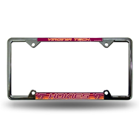 Virginia Tech Hokies Metal - Virginia Tech Hokies NCAA EZ View Chrome Metal License Plate Frame