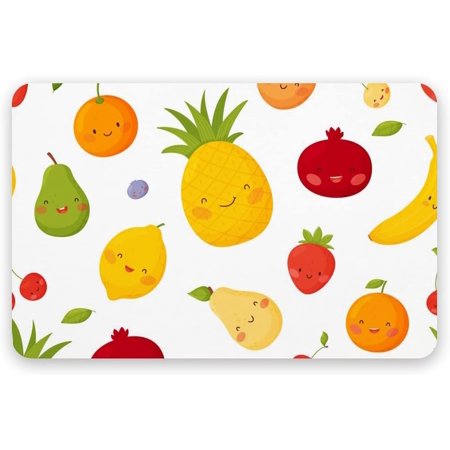 Diatomaceous Earth Bath Mat for Tub ,Stone Bath Mat Cute Cartoon Fruits