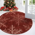 thumbnail image 2 of Moynesa Christmas 5ft Round Rug,5' Round Area Rug Red Snowflake Washable Rug Indoor Carpet Decorative Circle Rug Non Slip Soft Rug Holiday Decor for Kitchen Bedroom Foyer Living Room, 2 of 5