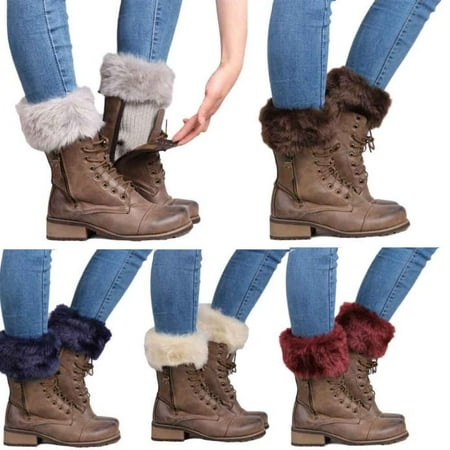 

ERTUTUYI Button Stocking Crochet Socks 1 Pair Plush Cover Trim Leg Knitted Women Socks Multicolor