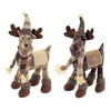 Pack of 8 Brown and Tan Plaid Standing Moose 13.5"