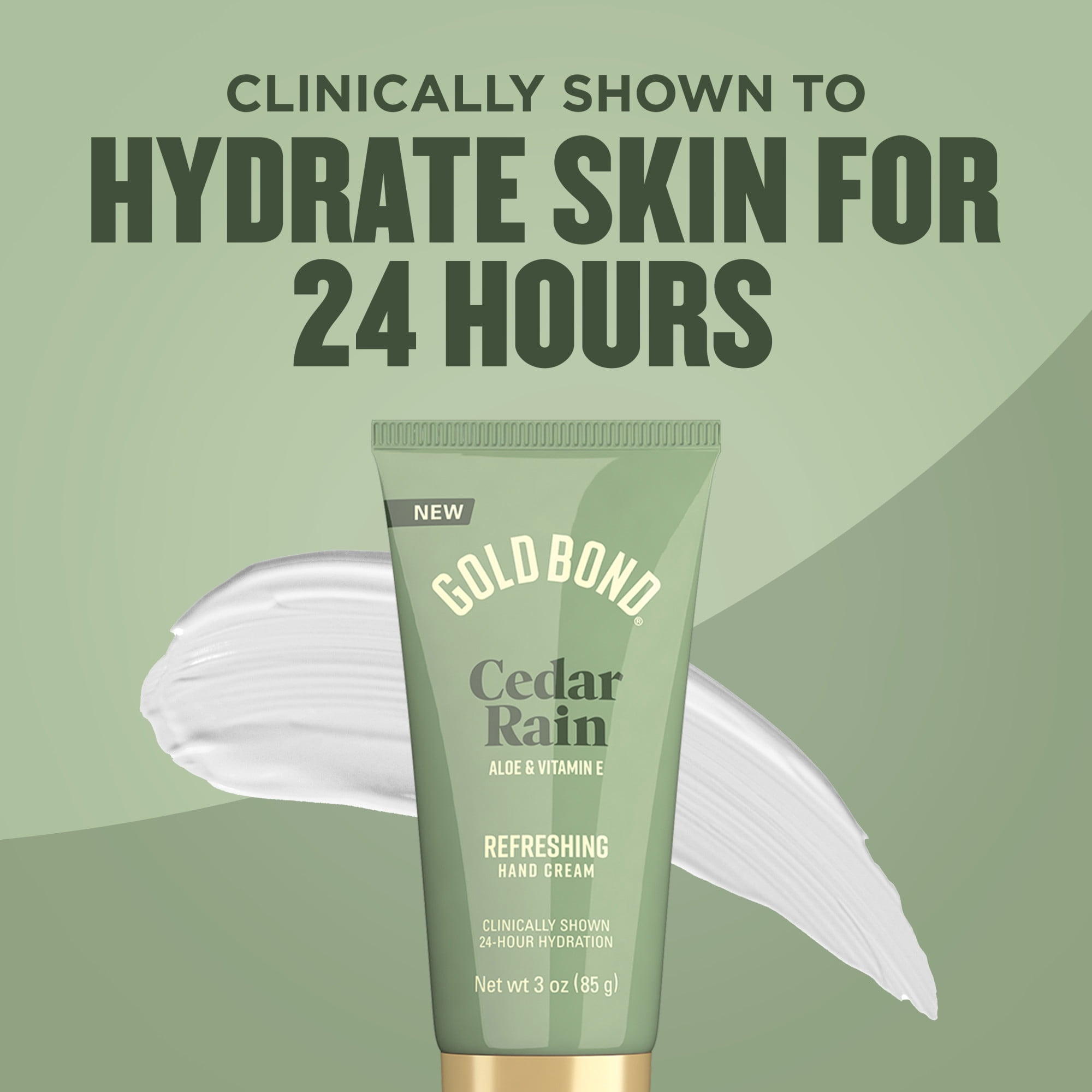 Gold Bond Cedar Rain Refreshing Hand Cream, Everyday Hand Cream with Aloe Vera to Refresh Skin and Vitamin E to Help Soothe the Skin, Comforting Cedar Rain Scent, 3 oz