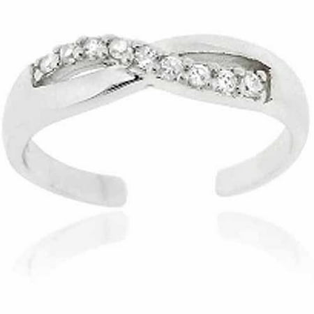 CZ Sterling Silver Infinity Toe Ring