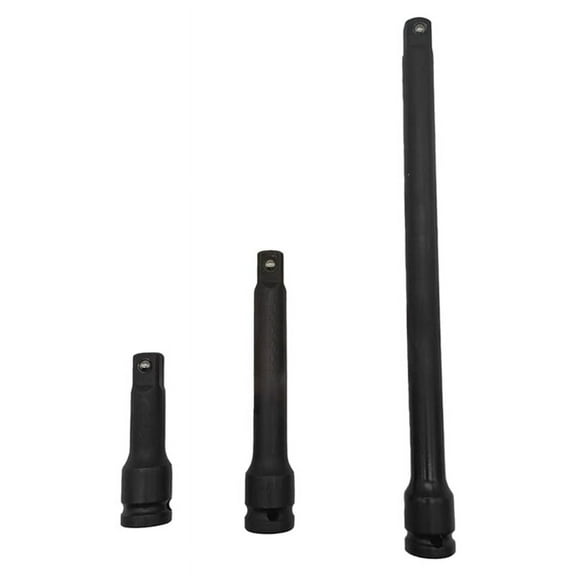 Symkmb 3Pcs 1/2-Inch Drive Impact Socket Extension Bar Set -V Steel 3 Inch, 5 Inch, 10 Inch Hand Tool Auto Repair Tools steel Black