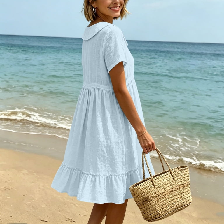 light blue flowy mini dress Aphrodite Light Blue Satin Bustier Dress - Size M - One & Only.- fit-and-flare - cami - sleeveless - plunge - skater - homecoming - rush