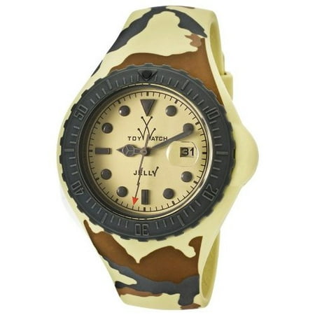 Women's Jelly Yellow Dial Yellow Camouflage Silicone