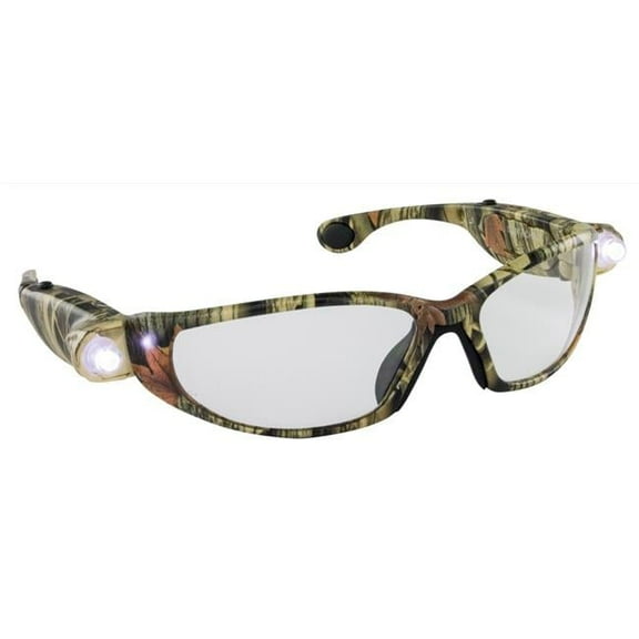 SAS Safety SA5422 Tan Camo Frame Glasses Safety with LED Light
