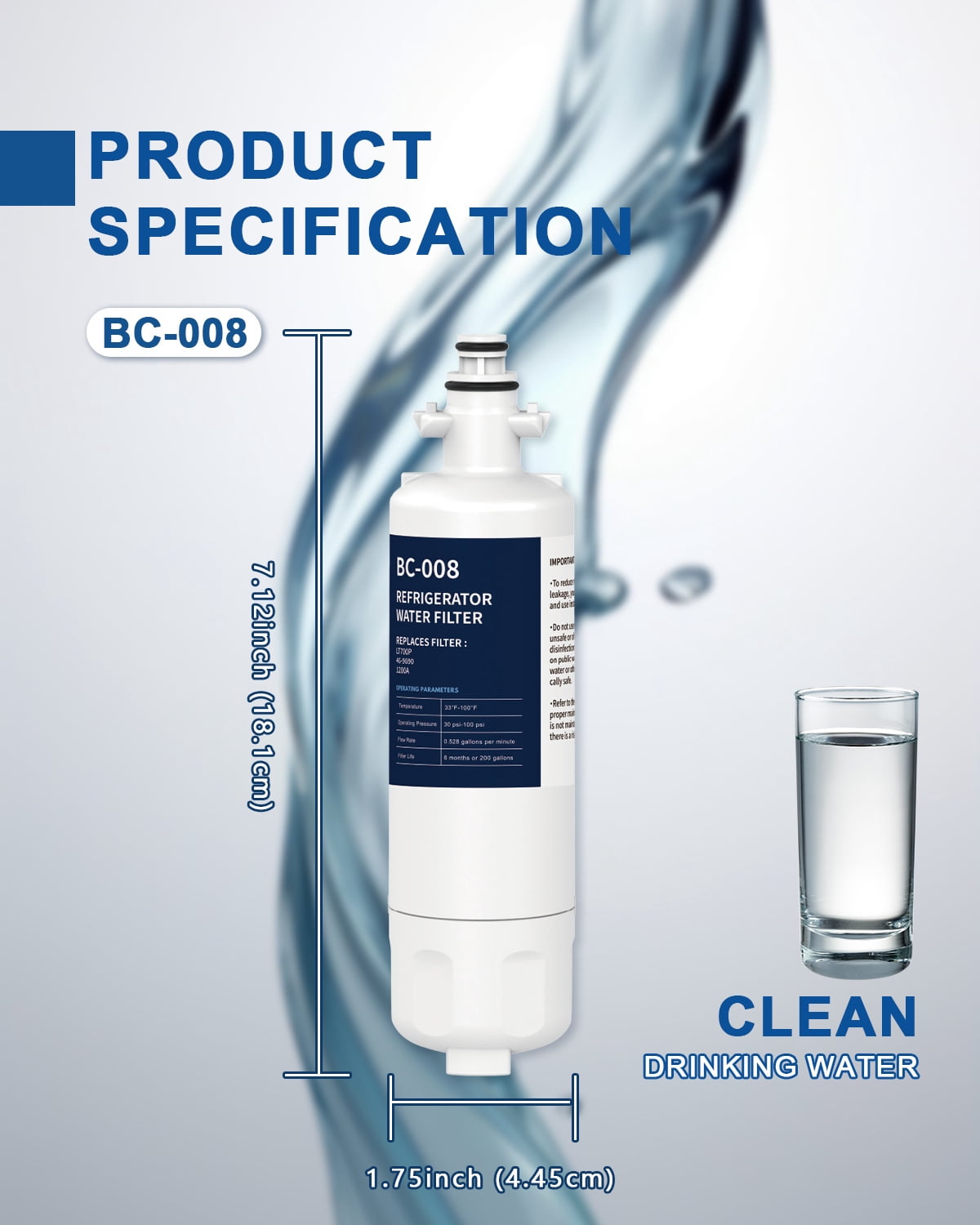 DAYEAR Refrigerator Water Filter Replacement 2 Pack 9690 for kenmore Elite 469690 LT700P RFC 1200A ADQ36006102 ADQ36006101 LFX28968ST RWF1052 RWF1200A LFXS29626S LFXS30766S LFX31925ST LFX31945ST