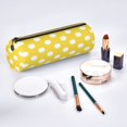 thumbnail image 2 of Easygdp Yellow And White Polka Dot para Estuche de Lápices Cilíndrico de Cuero con Cremallera, Organizador de Lápices de Cuero para Escuela, Oficina y Viajes, 2 of 6