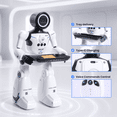 thumbnail image 2 of SaveJoy Smart RC Robot Toy for Kids, Voice Controlled with Delivery Tray, Gesture Sensing Programmable Actions Music Dance 2.4GHz Rechargeable Robot, 2 of 9