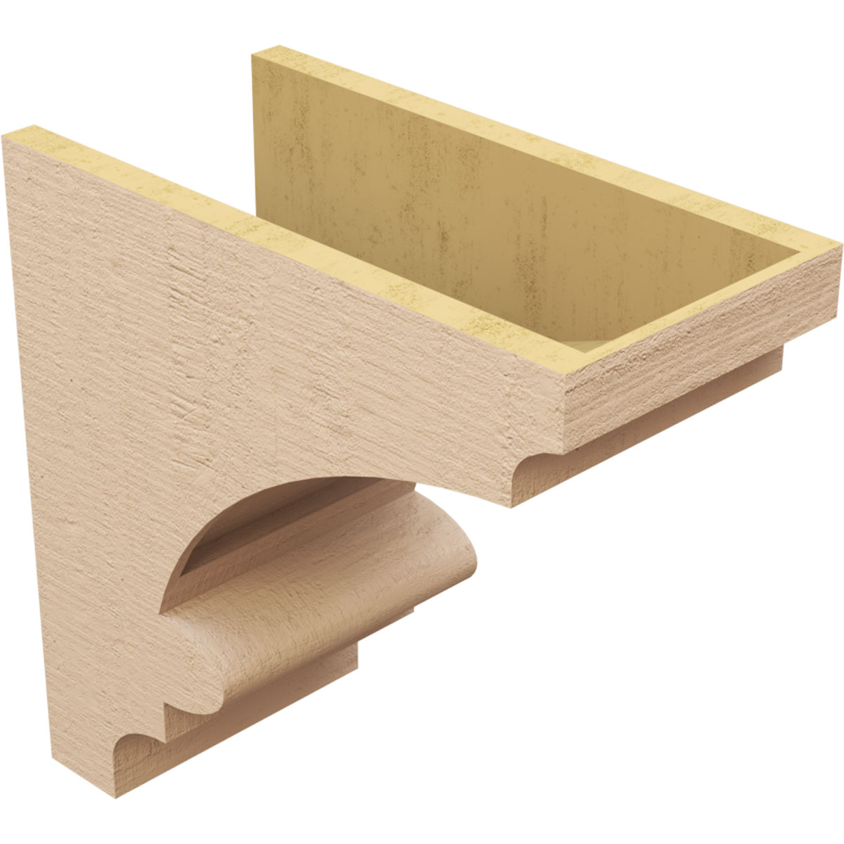 9"W x 18"D x 18"H Classic Diane Rough Cedar Woodgrain TimberThane Corbel, Primed Tan