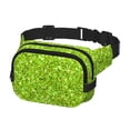 thumbnail image 3 of Horeoi Lime green glitter for Square Double Layer Waist Bag for Travel Cycling Outdoor Activities with Adjustable Strap and Zipper Pockets, 3 of 4