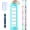 Teal, variant on Borosilicate Glass Water Bottle with Time Marker Reminder Quotes, 1 Liter Leak Proof Reusable BPA Free Motivational Water Bottles with Silicone Sleeve and Bamboo Lid