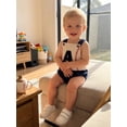 thumbnail image 3 of BemeyourBBs Newborn Baby Boy Baseball Outfit Baby Boys Summer Clothes One Piece Romper Overalls 0 3 6 12 18 Months Cute Letter Embroidery Sleeveless Square Neck Bodysuit Jumpsuit Playsuit, 3 of 9