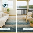 thumbnail image 4 of Addison Rugs Chantille Indoor/Outdoor Transitional Stripes Teal Machine Washable Rectangle Rug, 10' x 14', 4 of 8